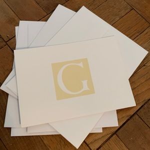 G Monogram Embossed Notecards & Envelope